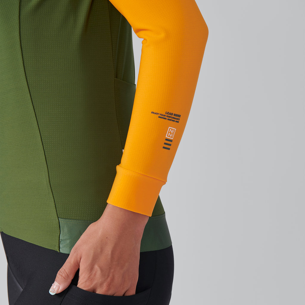 PRO Cycling Thermal LS Jersey Breez - green & yellow