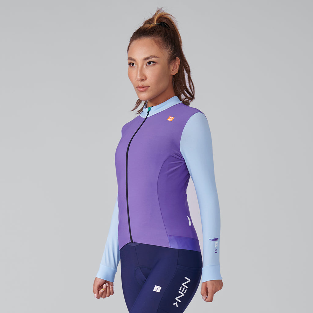 PRO Cycling Thermal LS Jersey Breez - purple & light-blue