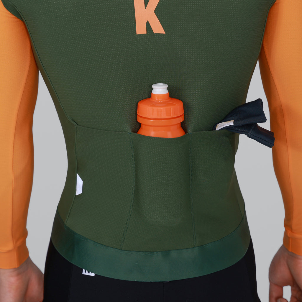 PRO Cycling Thermal LS Jersey Bruce - green & orange