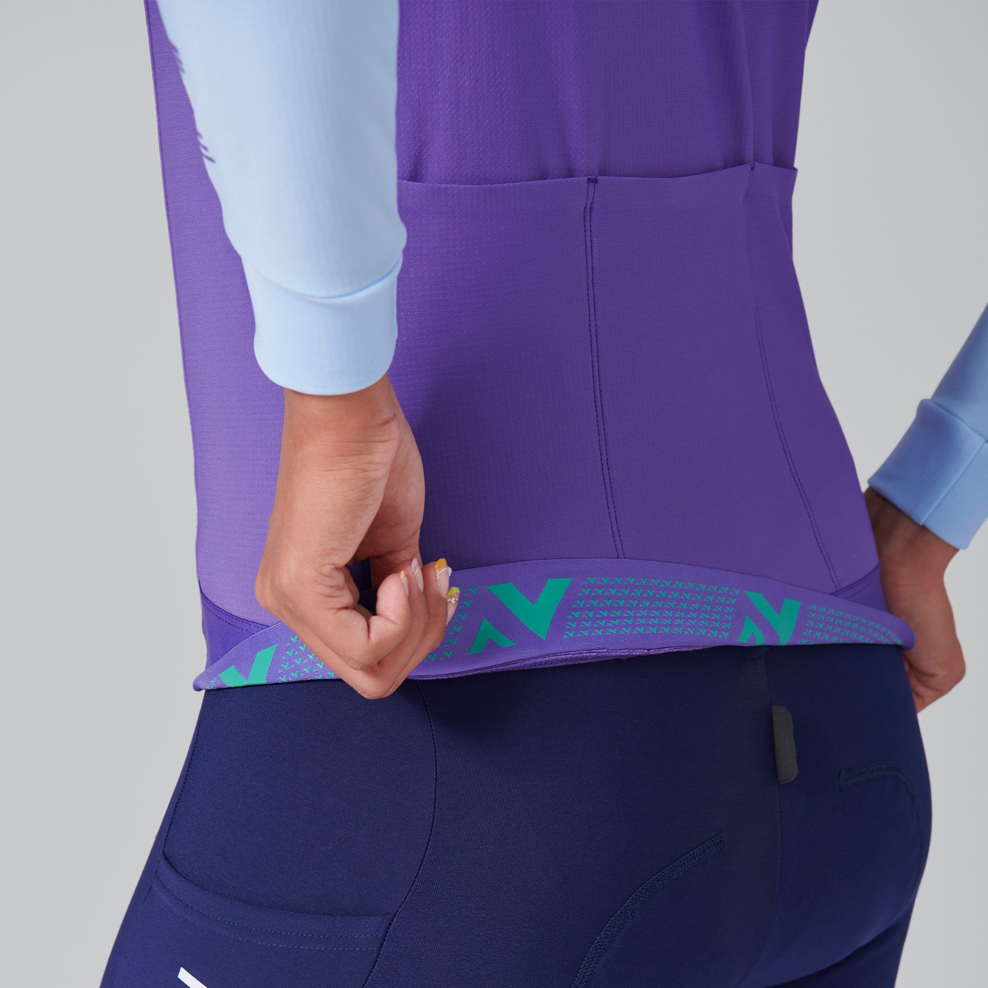 PRO Cycling Thermal LS Jersey Breez - purple & light-blue