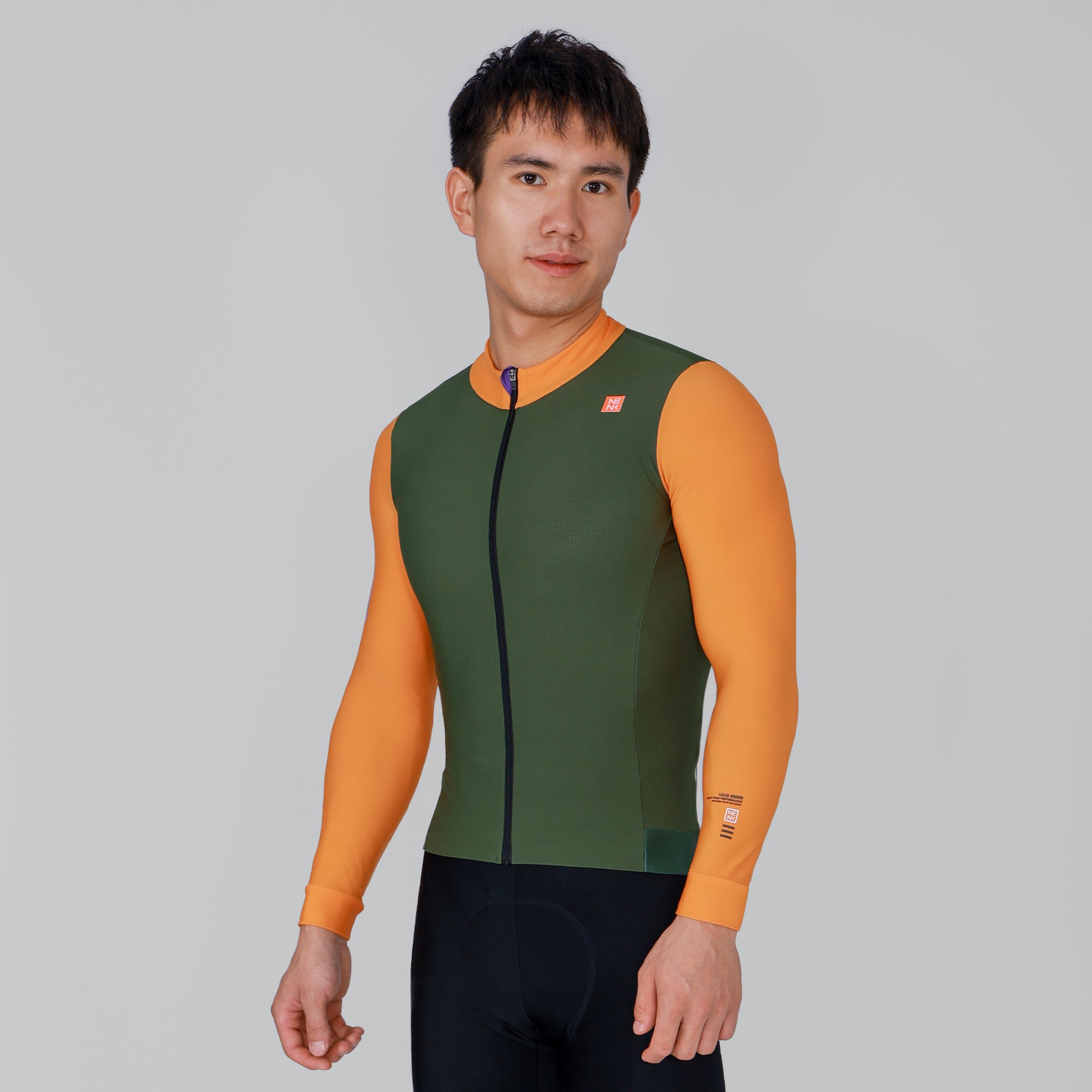 PRO Cycling Thermal LS Jersey Bruce - green & orange