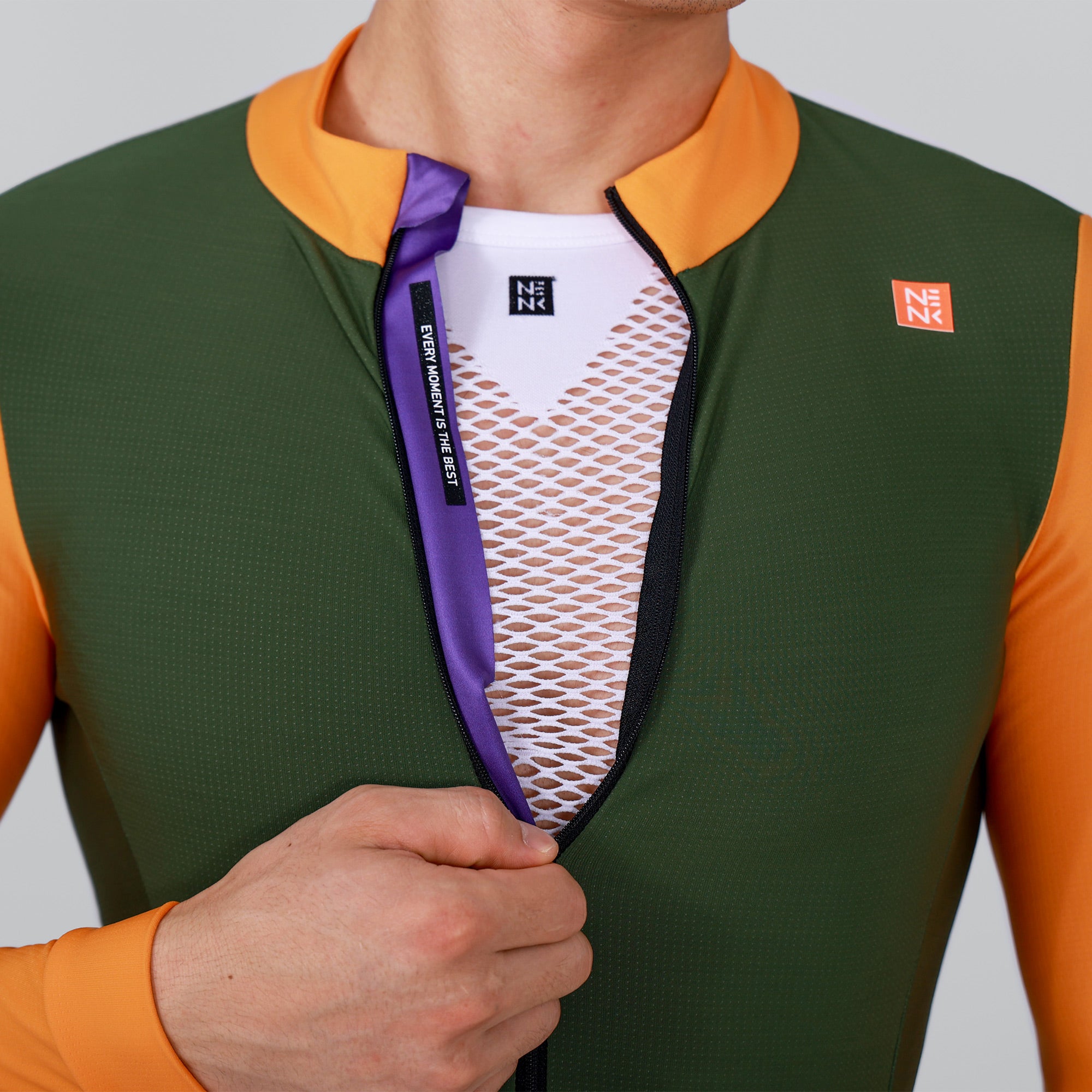 PRO Cycling Thermal LS Jersey Bruce - green & orange